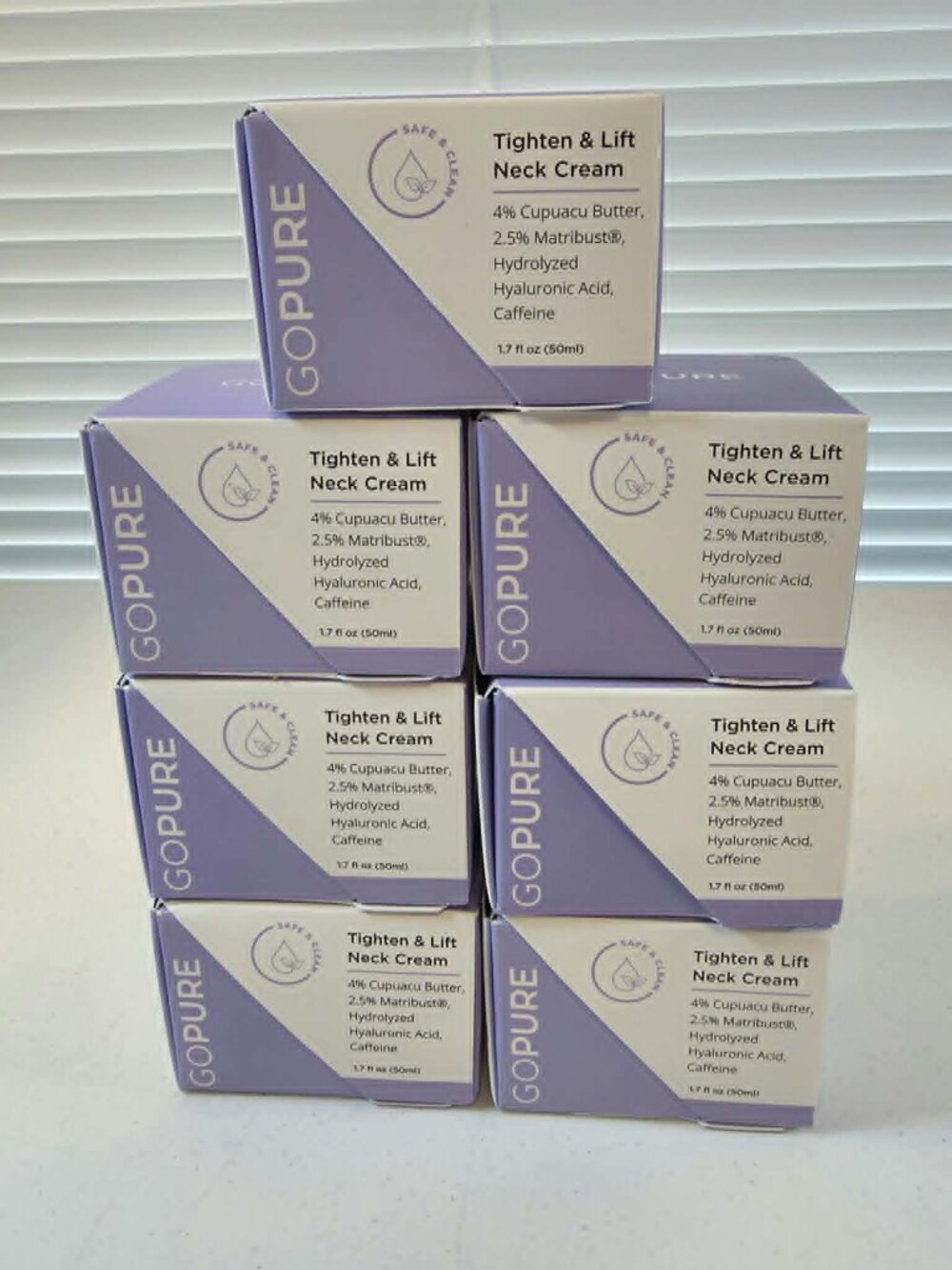 GOPURE BEAUTY TIGHTEN LIFT FIRMING NECK CREAM (7) 1.7 oz EXP 03/2028 NEW SEALED